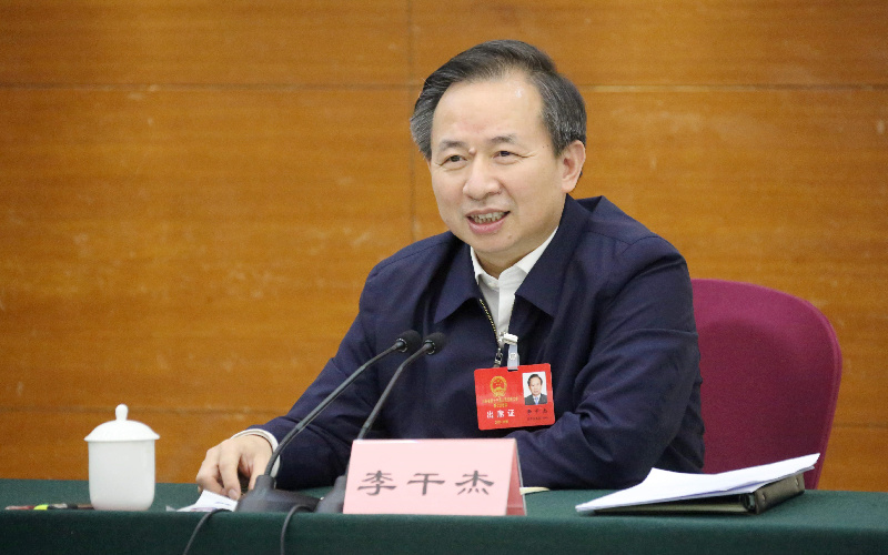 1月23日下午，山東省委書記、省人大常委會主任李干杰在菏澤代表團(tuán)參加審議。 張代生攝