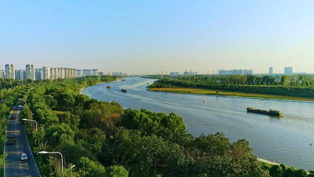 濟寧京杭大運河美景。